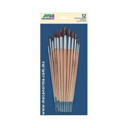 PINCELES REDONDOS SINTETICOS 12PZ