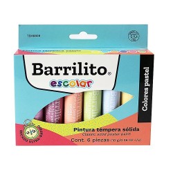 PINTURA TEMPERA SOLIDA PASTEL 6PZ