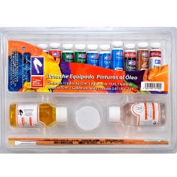 SET PINTURA OLEO ATL C/12 COL M4 C/ACCESORIOS