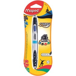 BOLIGRAFO 4 EN 1 TWIN TIP PUNTO MEDIANO COLORES BASICOS