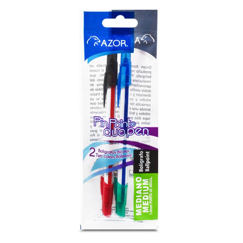 BOLIGRAFO AZOR PIN POINT DUO 1.00MM 2PZ