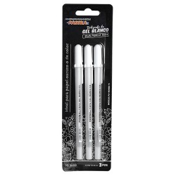 BOLIGRAFO DE GEL BLANCO 3PZ