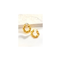 Arracada Twist Lineas Grande Acero