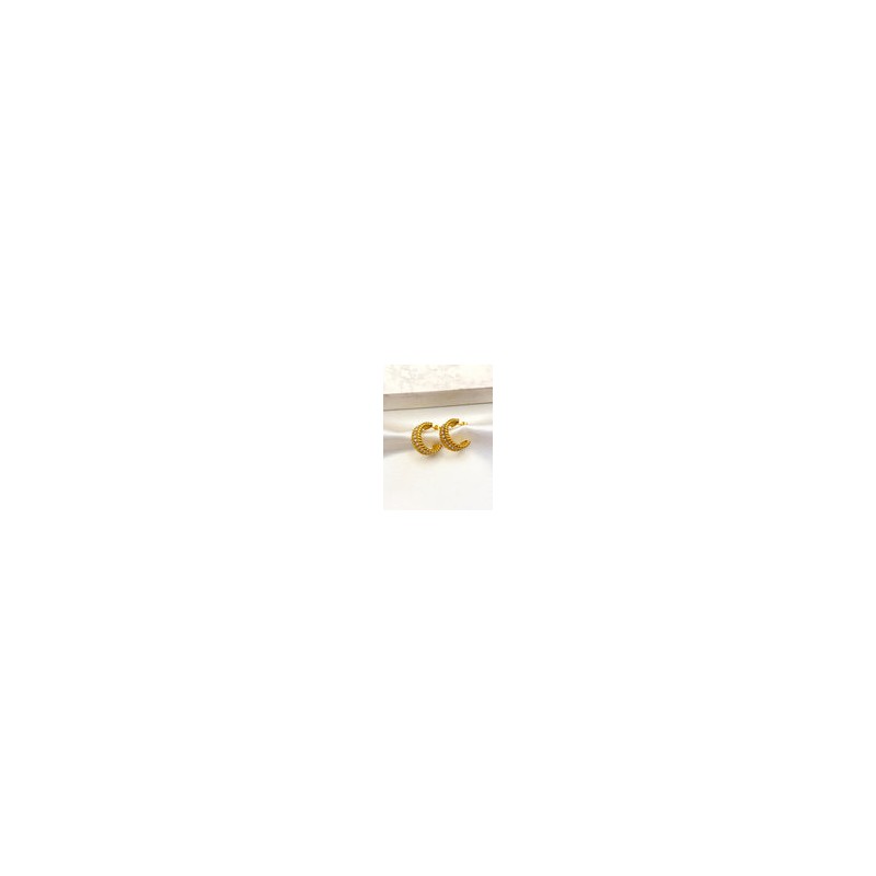 Arracada Twist Zirconia Acero