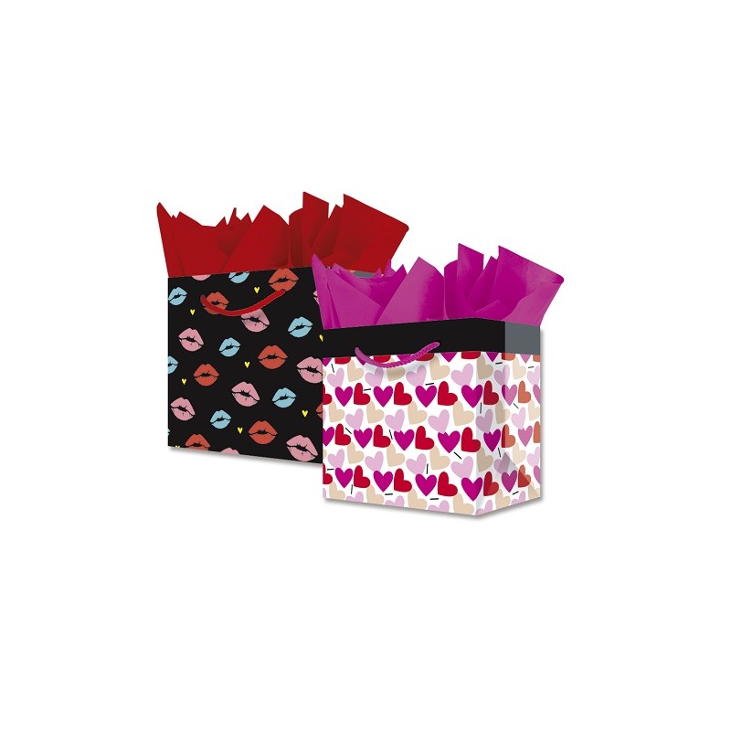 BOLSA PARA REGALO CHIC SAN VALENTIN 21X22.5X12CM