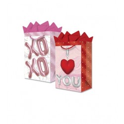 BOLSA PARA REGALO CHICA SAN VALENTIN C/A 22.5X14X7.5CM