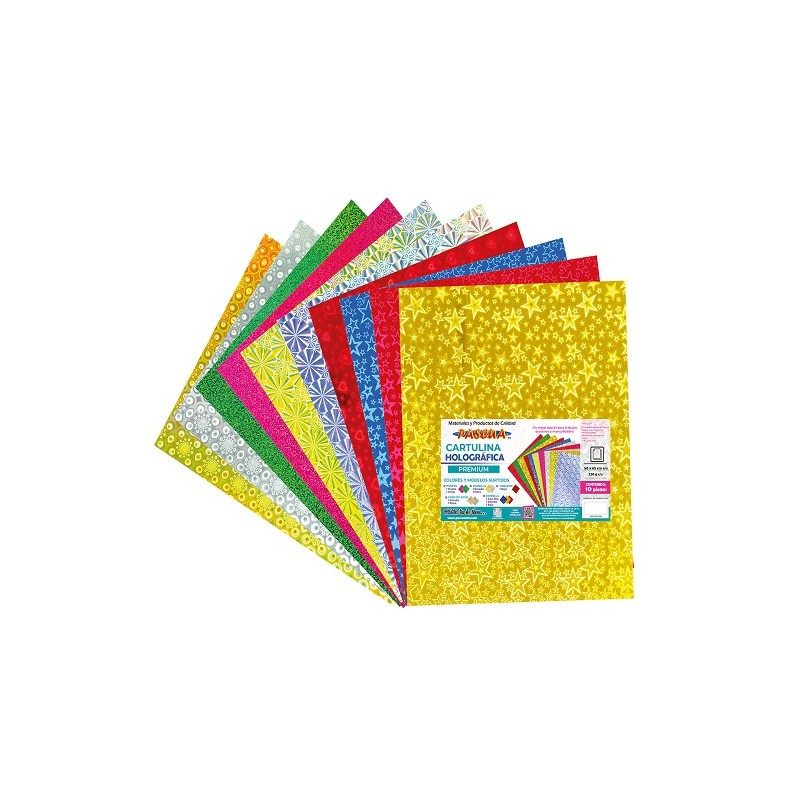 CARTULINA HOLOGRAFICA PREMIUM SURTIDO 10PZ