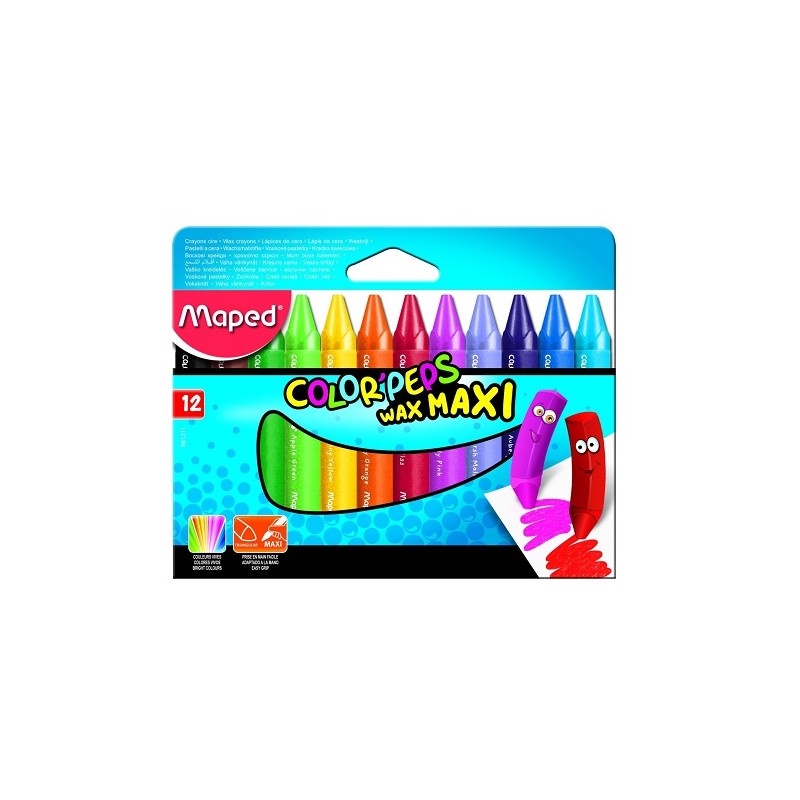 CRAYON CERA COLOR PEPS WAX MAXI 12PZ