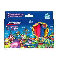 CRAYONES DE CERA JUMBO TRIANGULARES 12PZ