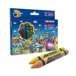 CRAYONES DE CERA REDONDOS DELGADOS 12PZ