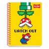 CUADERNO PROFESIONAL PASTA SEMI RIGIDA CON STICKERS Y SEPARADOR MARIO BROS RAYA 100H