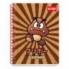 CUADERNO PROFESIONAL PASTA SEMI RIGIDA CON STICKERS Y SEPARADOR MARIO BROS CUADRO CHICO 100H