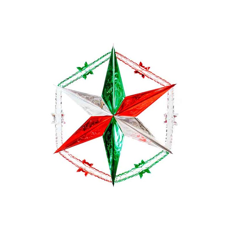 ESTRELLA CON CADENA TRICOLOR MEDIANA