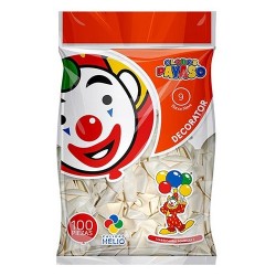 GLOBO DECORATOR NO. 9 BCO NIEVE 100PZ