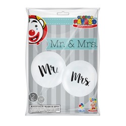 GLOBO IMPRESO MR & MRS No.24 BCO