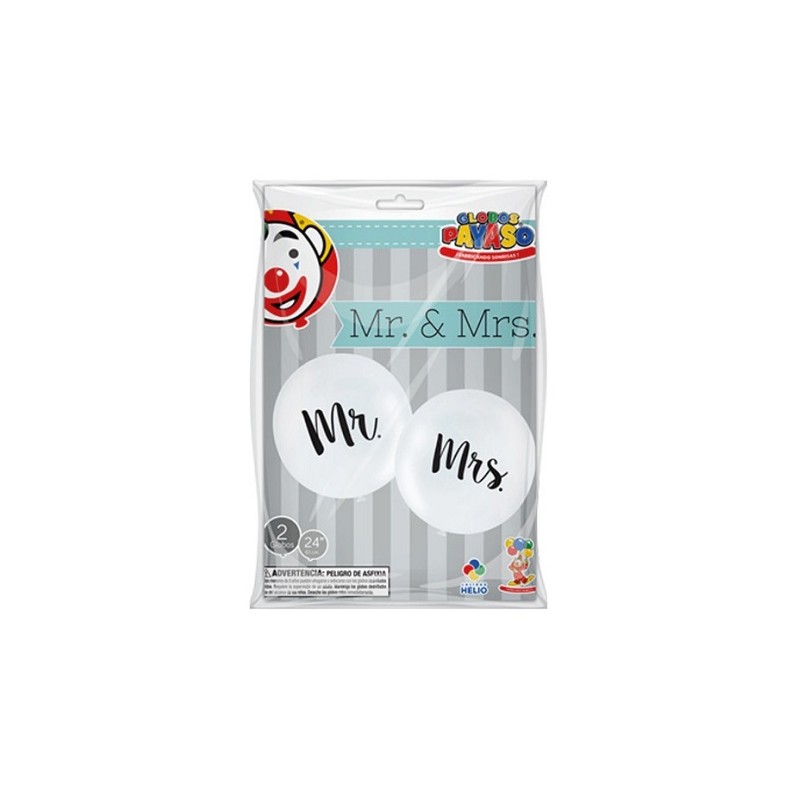 GLOBO IMPRESO MR & MRS No.24 BCO