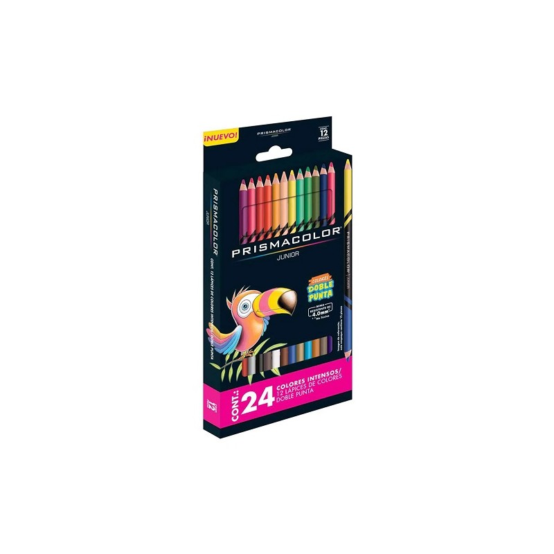 LAPICES DE COLORES PRISMACOLOR JR DOBLE PUNTA 12 PIEZAS/24 COLORES