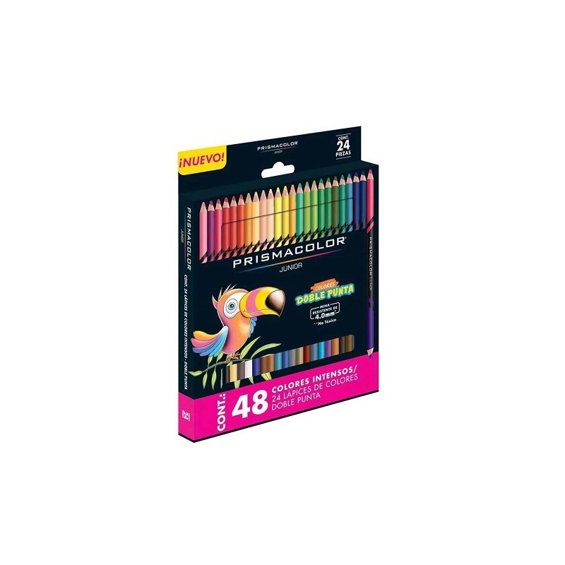 LAPICES DE COLORES PRISMACOLOR JR DOBLE PUNTA 24 PIEZAS/48 COLORES