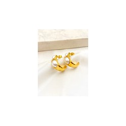 Arracada Dos Perlas Acero