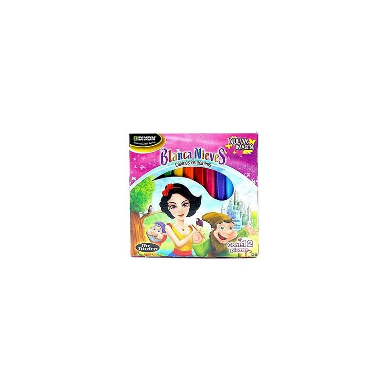 LAPIZ DE COLOR BLANCA NIEVES CORTO 12PZ