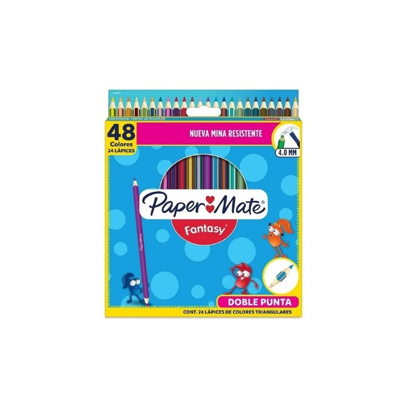 LAPIZ DE COLOR FANTASY TRIANGULAR DOBLE PUNTA 24PZ