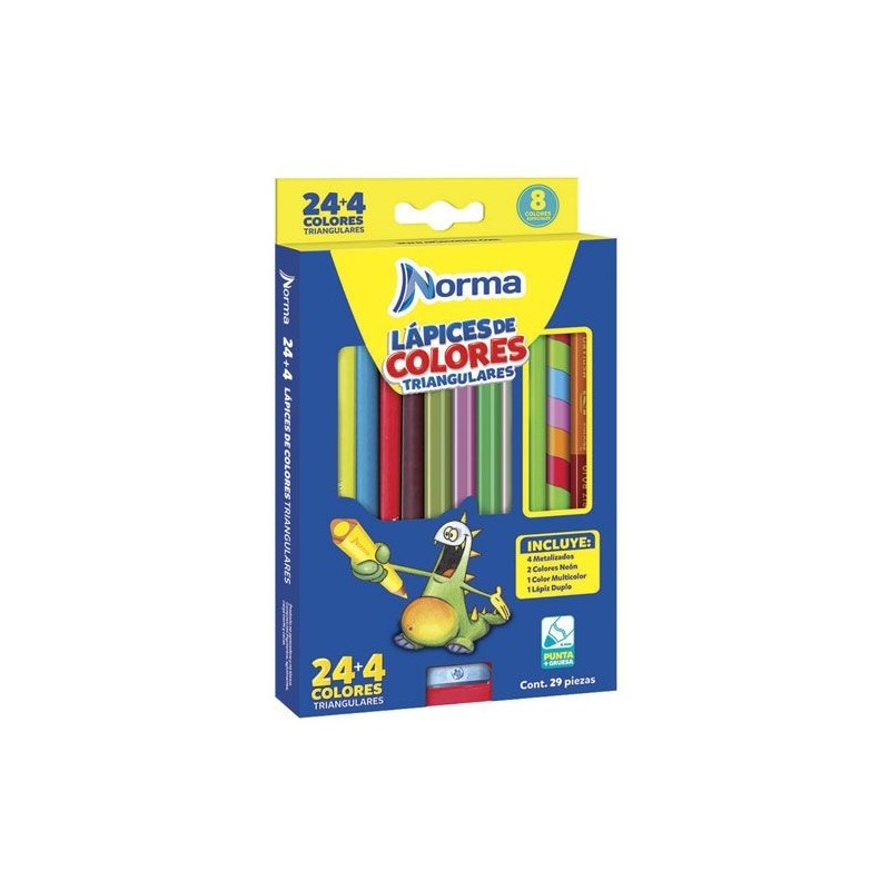 LAPIZ DE COLOR NORMA TRIANGULAR 24+4 PZ