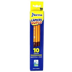 LAPIZ DUO TRIANGULAR GRAFITO/ROJO 10PZ