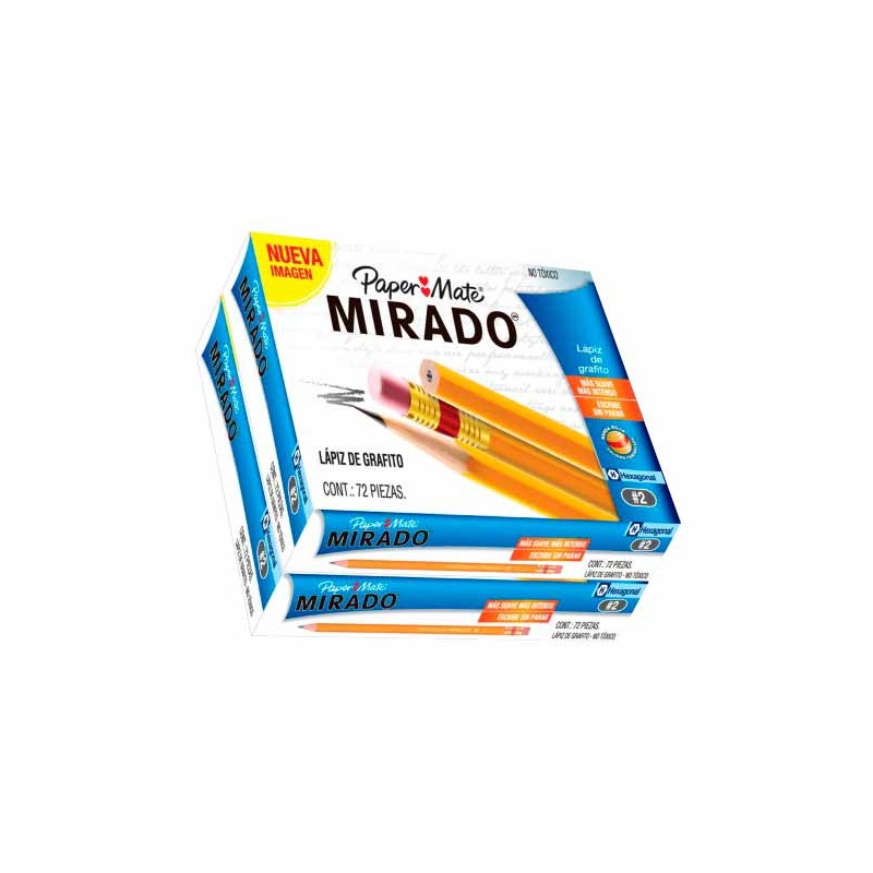 LAPIZ GRAFITO HEXAGONAL 2 MIRADO 72PZ