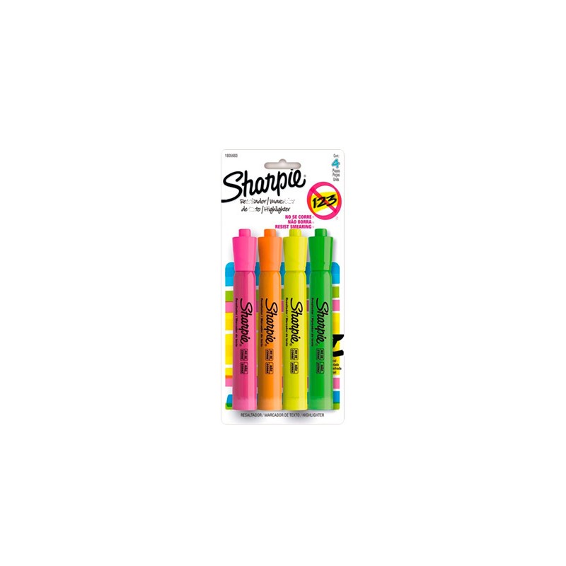 MARCADOR FLUORES ACCENT SHARPIE 4PZ