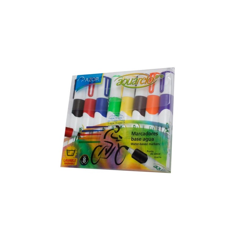 MARCADOR GRIP LAVABLE 8PZ