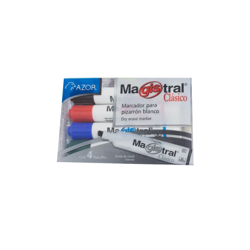 MARCADOR PARA PIZARRON CLASICO SURTIDO 4PZ