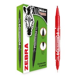 MARCADOR PERMANENTE DOBLE PUNTA MCKIE 12PZ