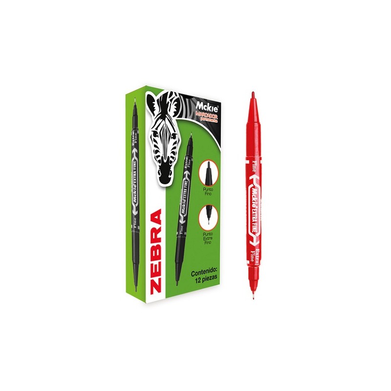 MARCADOR PERMANENTE DOBLE PUNTA MCKIE 12PZ