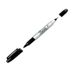 MARCADOR PERMANENTE PUNTA DOBLE TWIN 12PZ