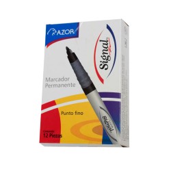 MARCADOR PERMANENTE PUNTO FINO 12PZ