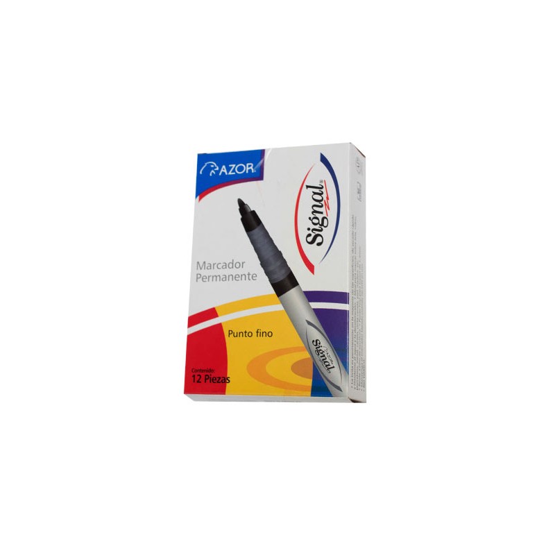 MARCADOR PERMANENTE PUNTO FINO 12PZ