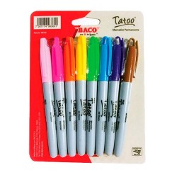 MARCADOR PERMANENTE PUNTO FINO BLISTER 8PZ