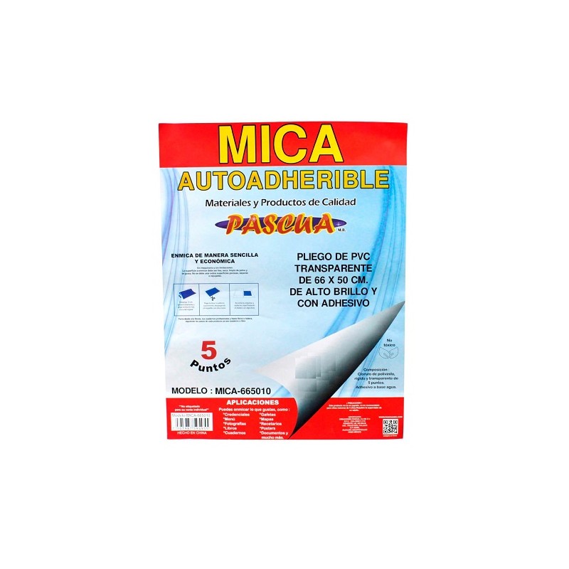 MICA AUTOADHERIBLE 5PTS 66X50CM