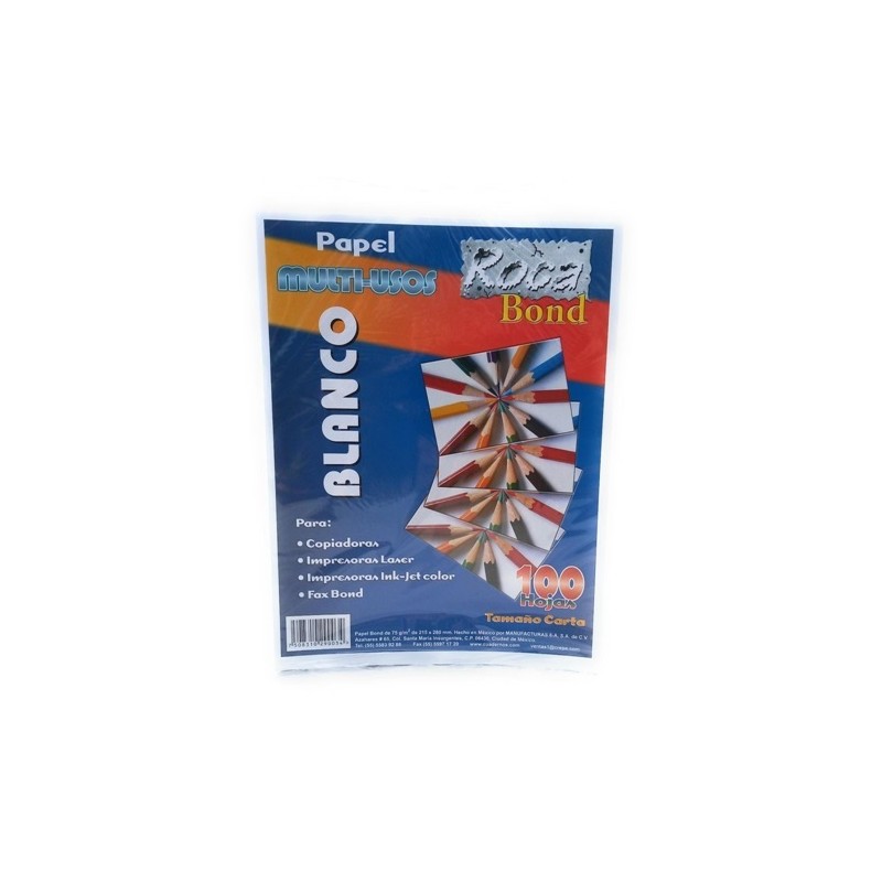 PAPEL BOND CARTA 75G 100H