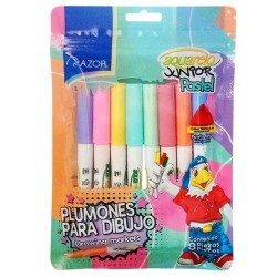 PLUMON AQUARELO JUNIOR PASTEL 8 PIEZAS