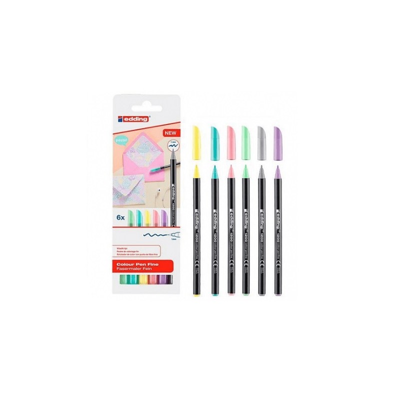 ROTULADOR PASTEL PUNTA D/FIBRA 1MM 6 COLORES