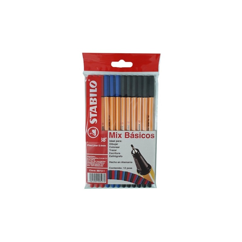 ROTULADOR POINT 88 BASICOS 12PZ