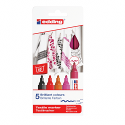 ROTULADOR TEXTIL P.CONICA 2-3MM 5 COLORES