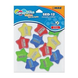 SACAPUNTAS ESTRELLA C/DEPOSITO C/12 PZS