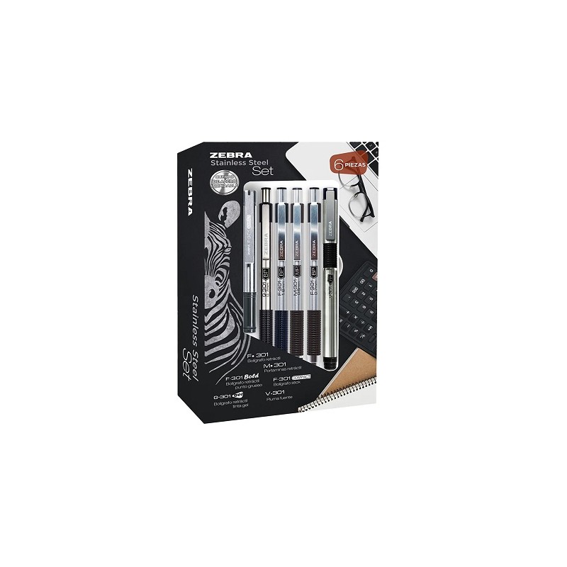 SET DE ESCRITURA STAINLESS STELL 6PZ
