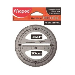 TRANSPORTADOR ACRILICO TECHNIC 360°/10CM