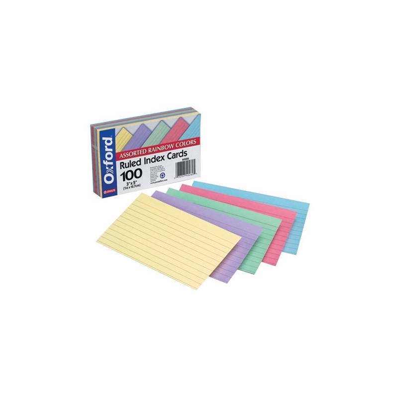 TARJETA INDICE RAYA 3X5 ARCOIRIS 100 PZAS