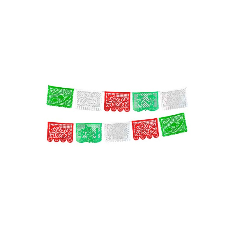 TIRA DE PAPEL PICADO 1/2 FIESTAS PATRIAS 5.5M