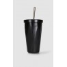 Vaso Con Popote Negro