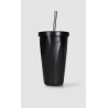 Vaso Con Popote Negro